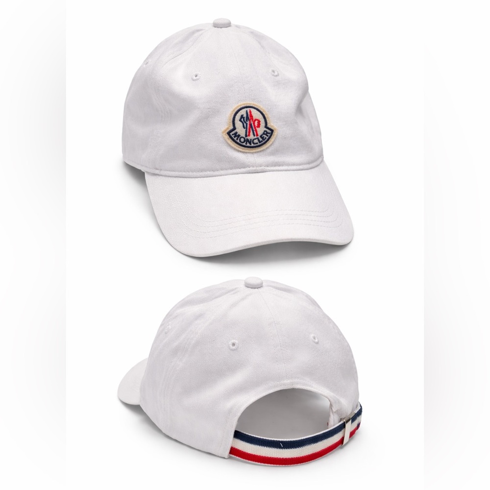 Moncler White Logo Cap